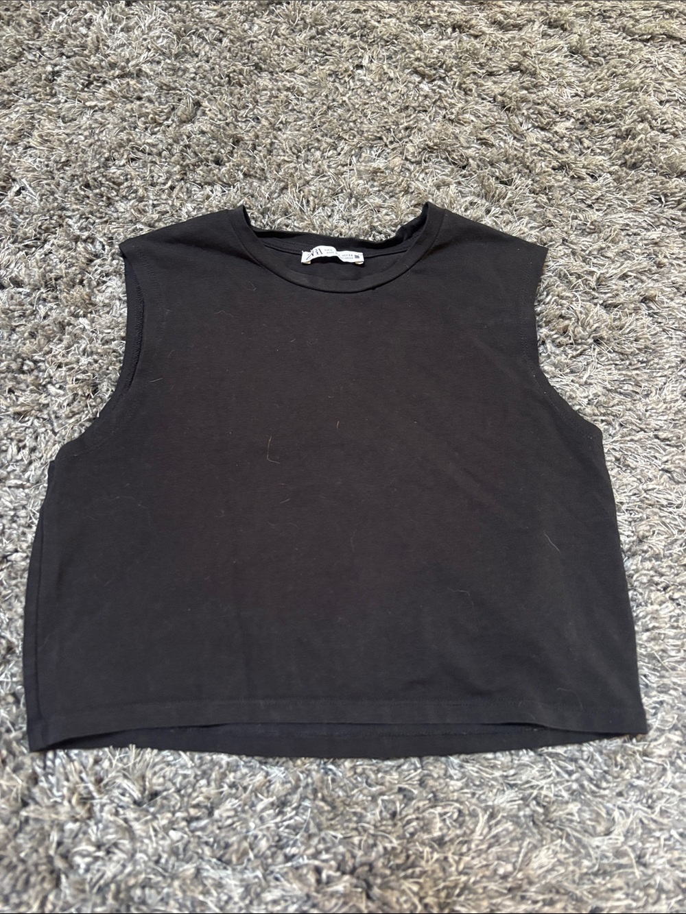 Zara Black Cropped Muscle Tank
